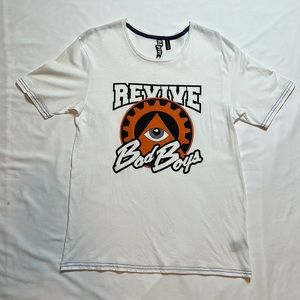 Men’s Revive Bad Boys Graphic White Tshirt size Large